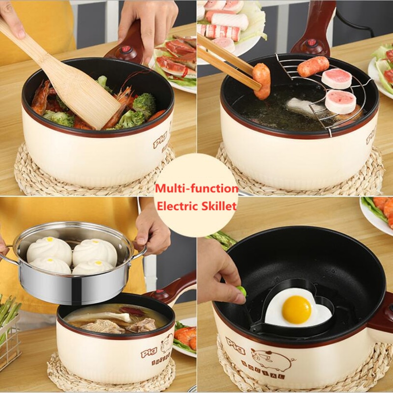 Multi-functional Electric Cooker Cooking Machine Pot Single/Double Layer with Steamer Pot Noodles Egg Rice Soup Cooker Home