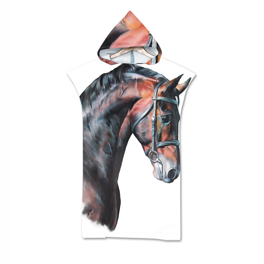 Microfiber Gedrukt Hooded Strandlaken Voor Volwassenen Quick Dry Zwembad Poncho Badhanddoek Met Mantel Badjas