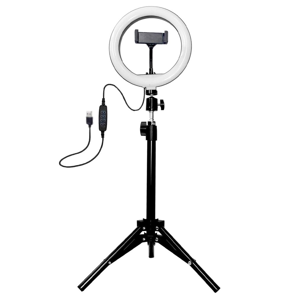 Lamp Photography Dimmable LED Phone Studio USB Ring Fill Lamp Photography Light with Tripod for Makeup