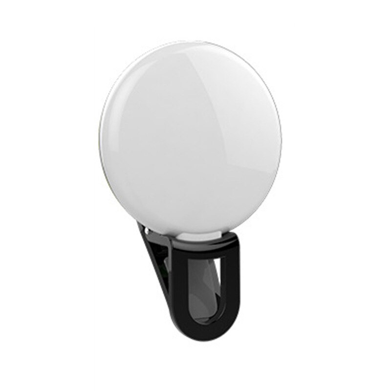 Lumière de remplissage LED pour téléphone portable, effet miroir en forme de cœur, Mini caméra de nuit, Selfie: Black