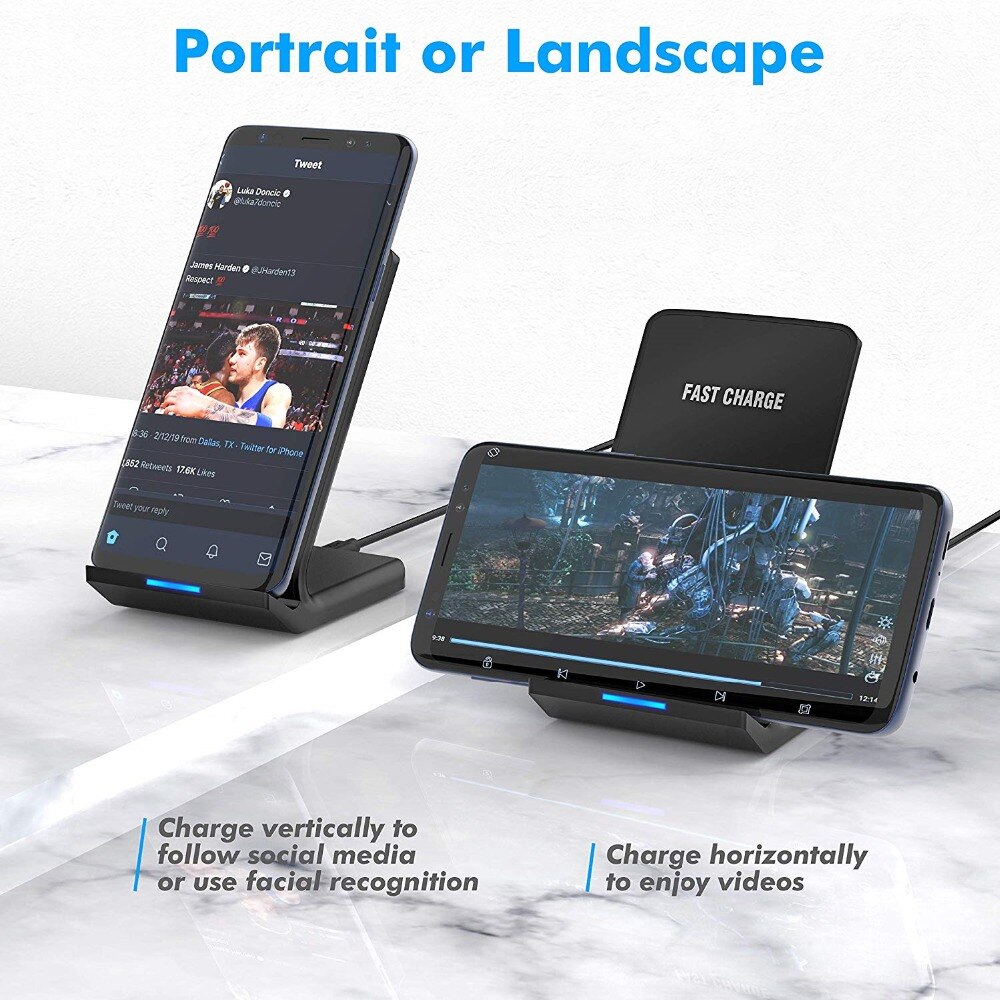 FDGAO 10W Qi Wireless Charger For iPhone 11 Pro X XS Max XR 8 Quick Charger Fast Charging Stand For Samsung S20 S10 S9 Note 10 9