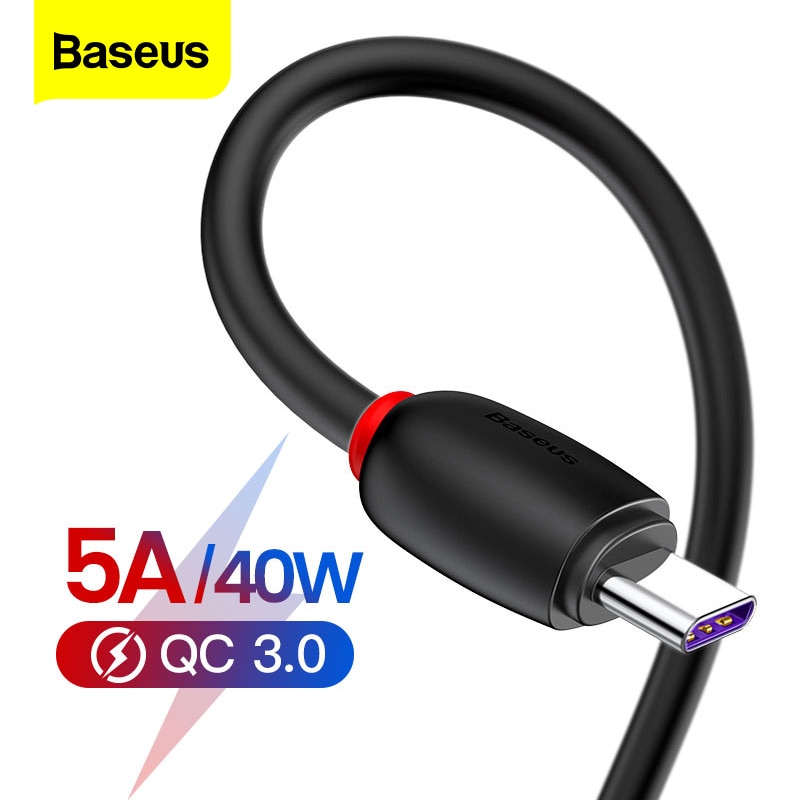 Baseus 5A Tipo C Cabo de Carregamento Rápido-Tipo c Cabo USB Para Huawei Companheiro 20 P30 P20 Pro Lite Carregador Xiaomi mi 9 Samsung S10 USB-C