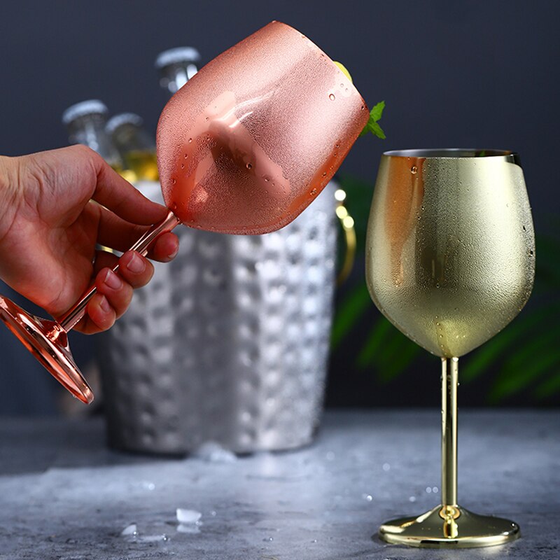 Rustfrit stål champagne kop vinglas cocktail glas metal vin glas bar restaurant bæger romantisk rødvin glas bedste pris