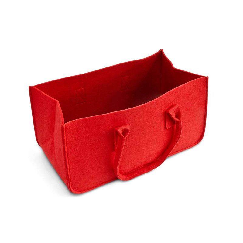 Filtväska, filtförvaringsväska stor kapacitet avslappnad shoppingväska - röd