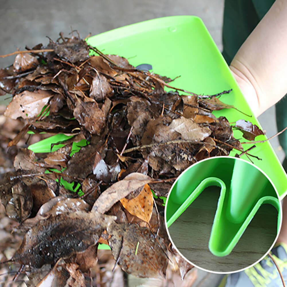2Pcs Yellow Large Garden and Yard Leaf Scoops,Plastic Scoop Grass,Hand Leaf Rakes and Leaf Collector for Garden Rubbish Great To