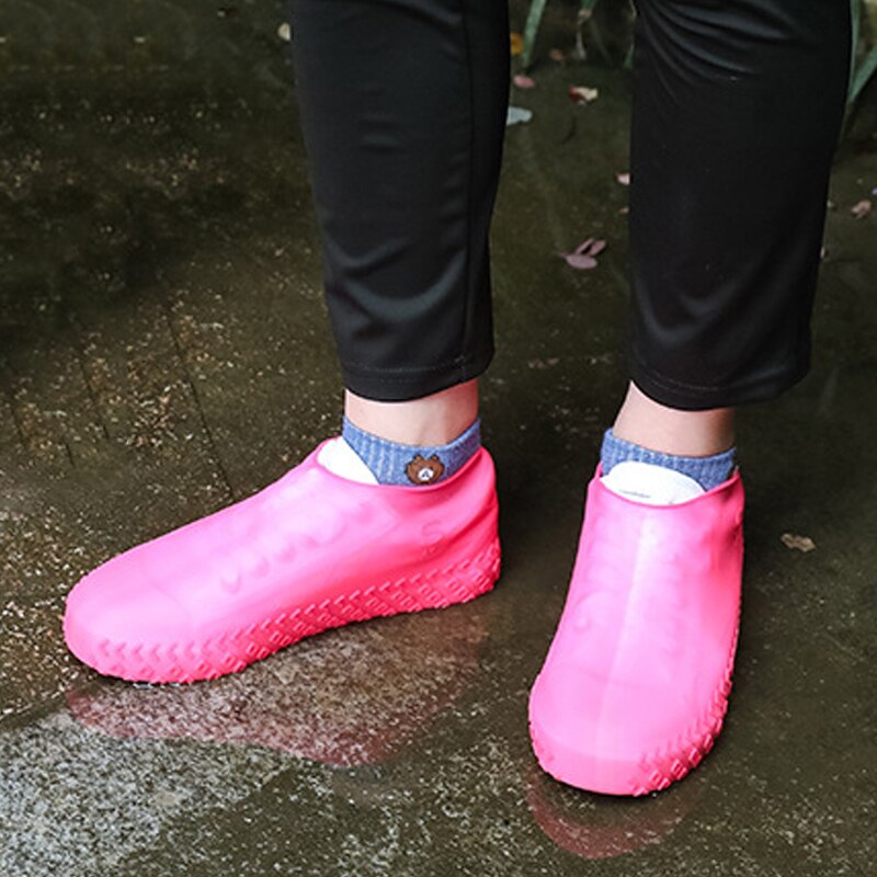 draussen Schuh Abdeckung Silikon Radfahren Regen Schuhe Stiefel Abdeckungen Mehrweg Wasserdichte Verdickung Nicht-rutsch Verschleiß Fuß Abdeckung Schützen