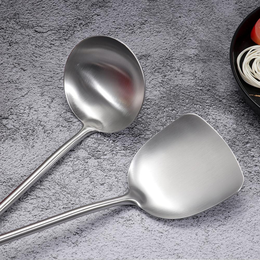 AOOSY 18/10 Stainless Steel Wok Spatula Turner Soup Spoon Slotted Spatula Spaghetti Server Kitchen Utensil Cook
