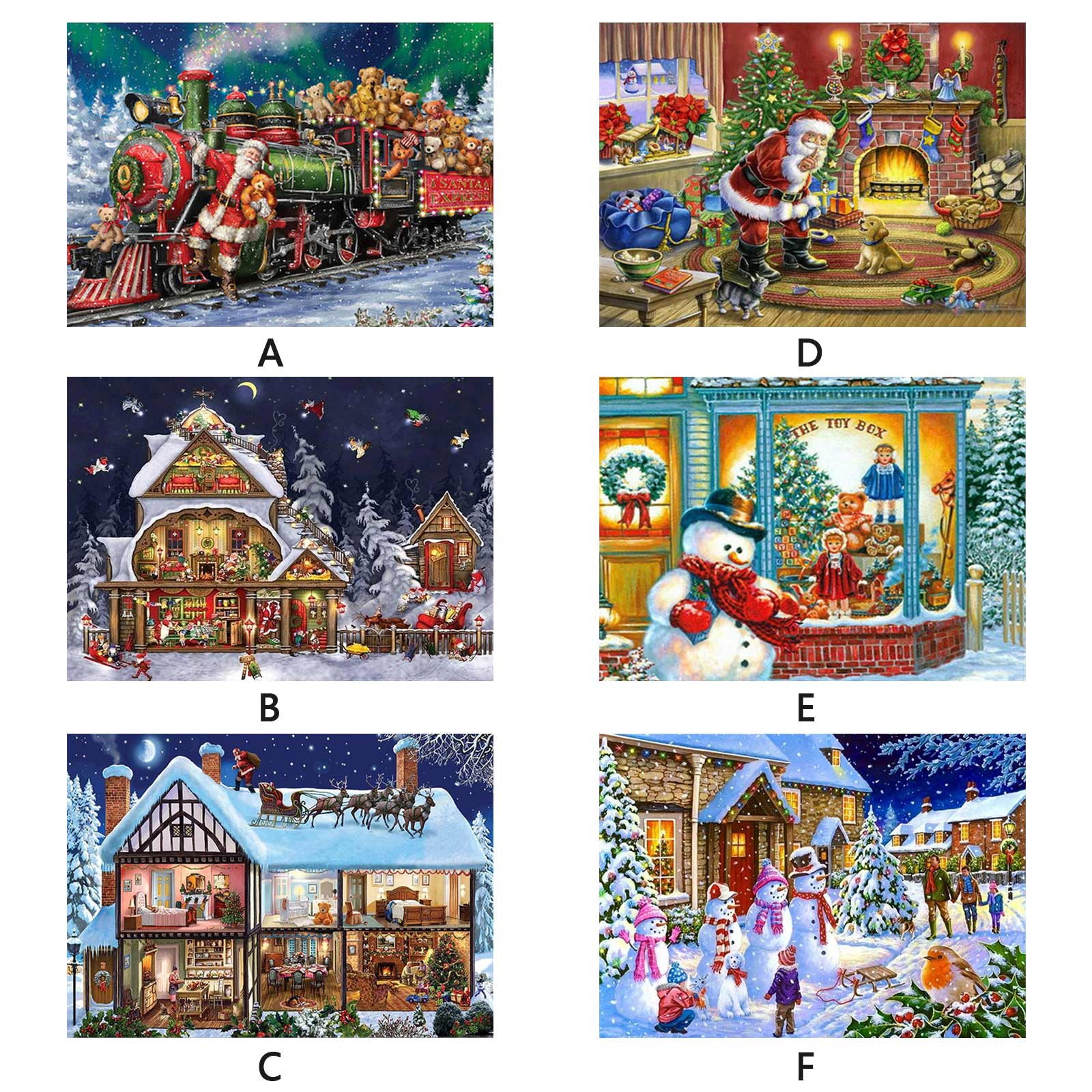 DIY 5D Diamond Painting Kit Christmas Rhinestone Embroidery Painting for Kids Adults Home Office Hotel Decor 12x16in