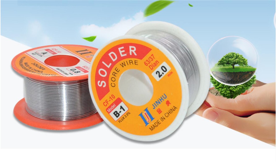 Rouleau de fil à souder pour étain, 0.3/0.4/0.5/0.6/0.8/1/1, 2/1mm 50/5/2g, noyau de colophane, 100