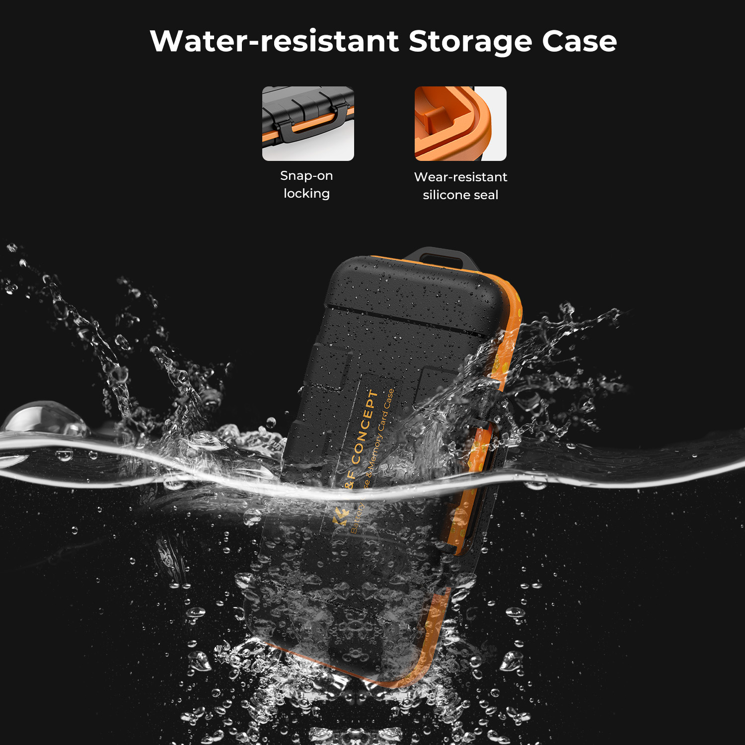 K&F Concept Battery Box SD Card Box Wodoodporna i odporna na wstrząsy obudowa, akcesoria do aparatu, mała obudowa na kartę SD