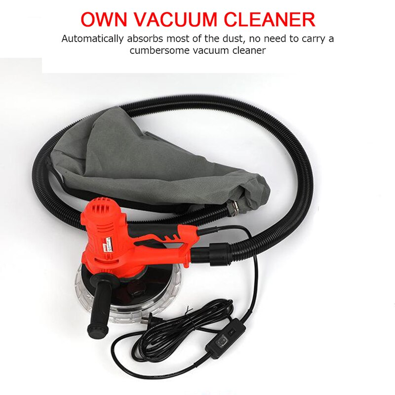 Dustless Electric Wall Putty Polisher Hand Grinder Led Double Light Grinding machine Grinder for Home Decoration