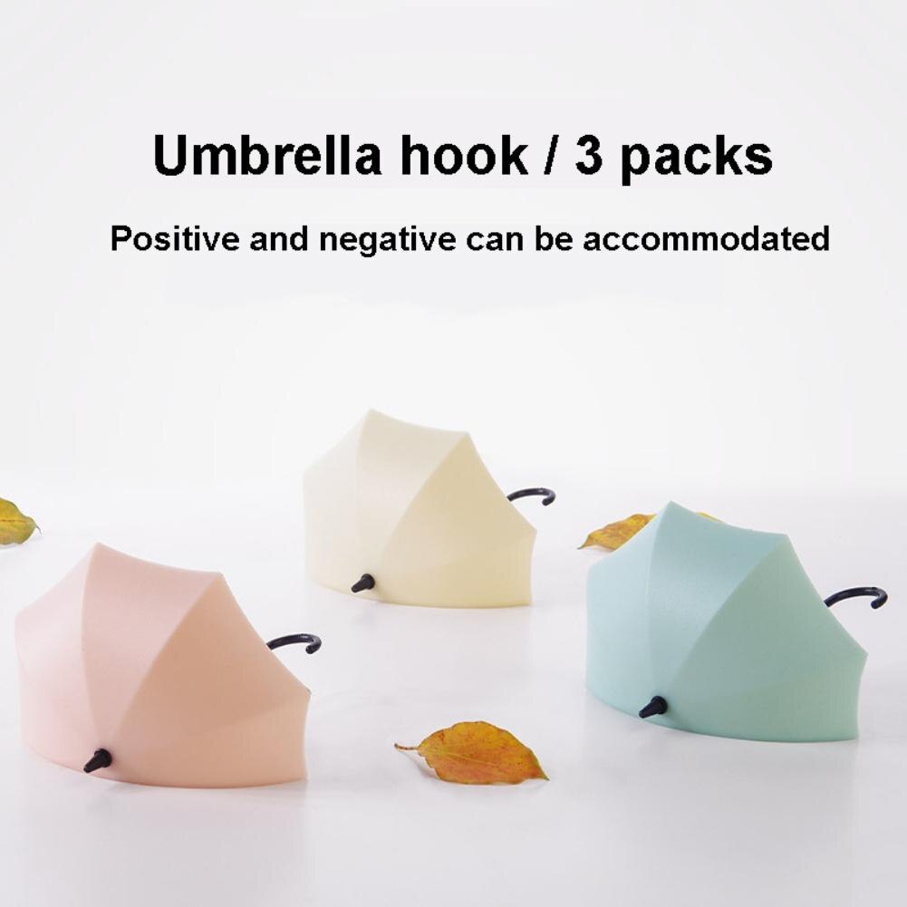 Hooks Up 3Pcs Mini Umbrella Wall Hook Key Hanging Keyring Holder Decorative Home Storage Organization