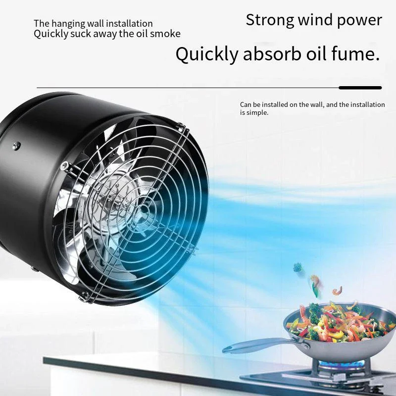 4/6/8 Inch Metal Duct Exhaust Fan IP44 Waterproof Bathroom Toilet Wall Ventilation Fan Commercial Kitchen Extractor Fan 220V