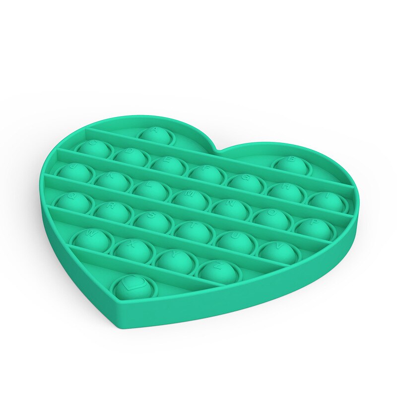 Special Needs Stress Reliever Bubble Sensory Fidget Toy Stress Relief Silent Classroom Funny Antistress Toys Squishy Aнтистресс: Heart Green