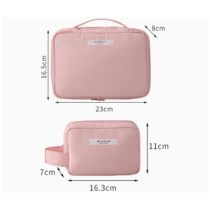 Bolsas de maquillaje de esteticista, bolsa de viaje para cosméticos para mujeres, bolsa organizadora de aseo suave, bolso de maquillaje, bolsa de belleza impermeable, neceser