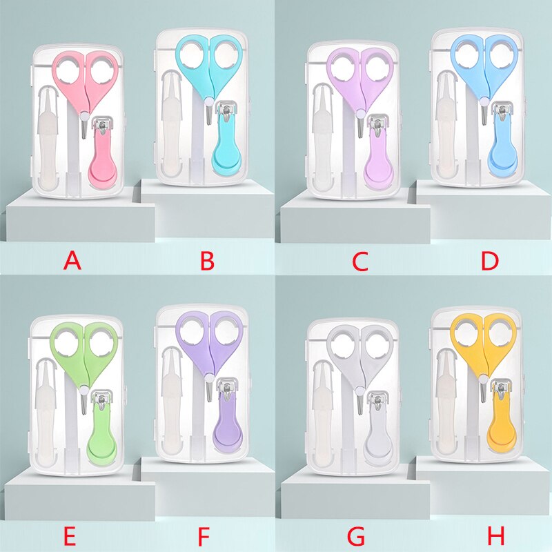 Cortaúñas Multicolor para cuidado de bebés, Juego de 4 cortauñas de seguridad para bebés, juego de combinación de lima de uñas para bebés