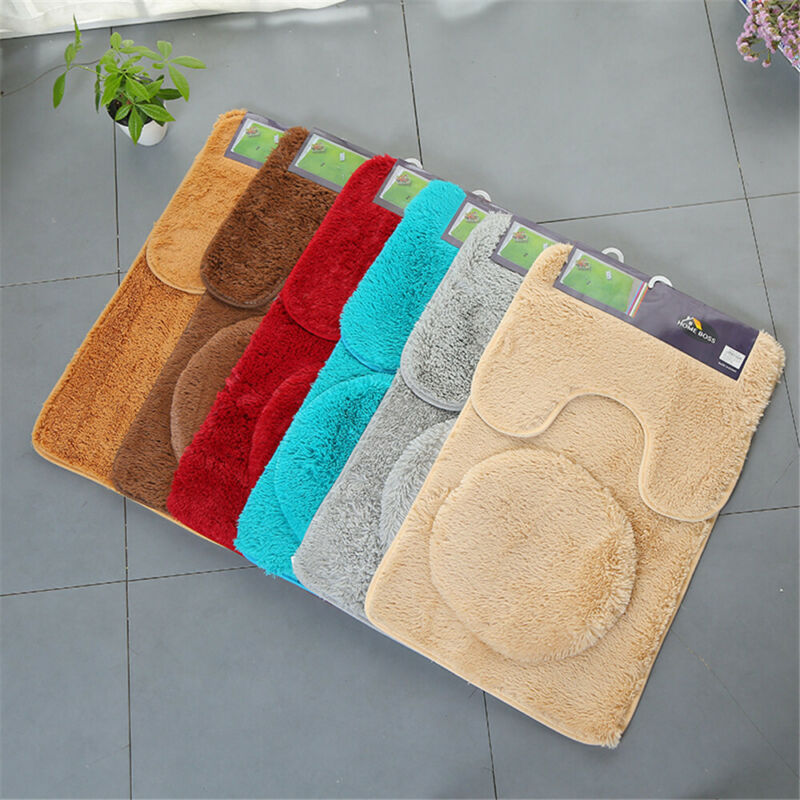 Badmat 3 -delige badmat toiletset zitting antislip douchevloer wasbaar