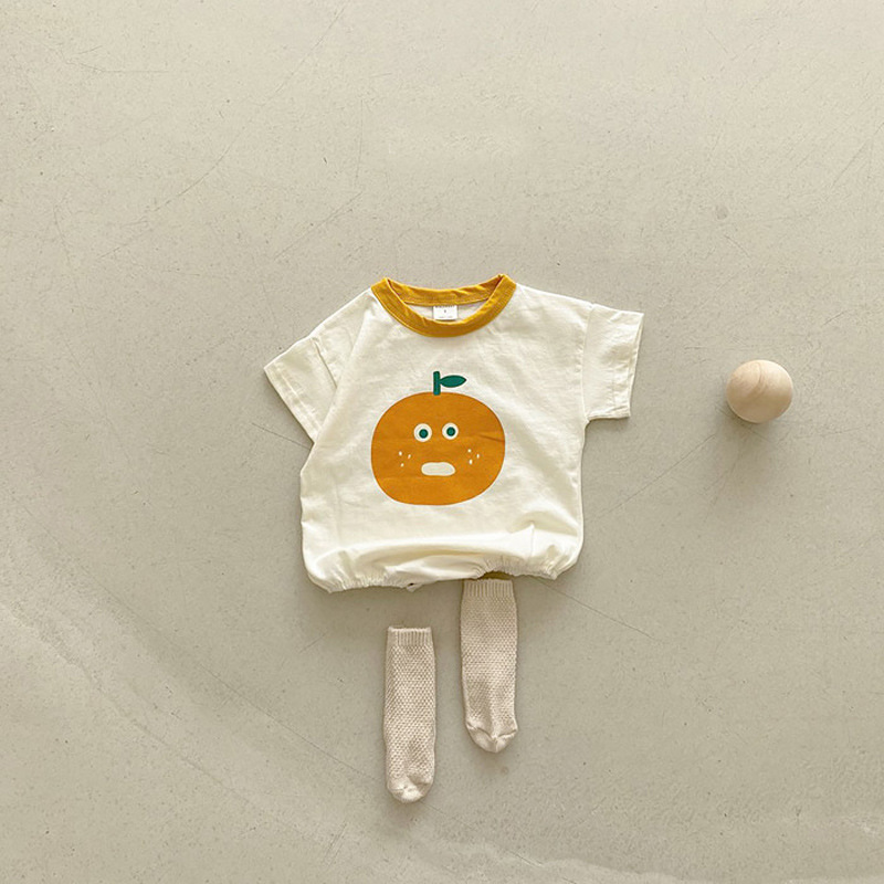 Koodykids Zomer Baby Meisje Jongen Bodysuits Peuter Jongens Outfits Apple Gedrukt Rompertjes Zachte Katoenen Jongens Meisje Kleding