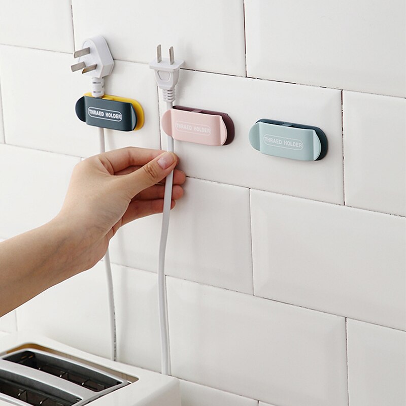 4 Stk/set Muur Opslag Haak Stekker Socket Houder Keuken Stealth Haak Muur Hanger Stekker Houder