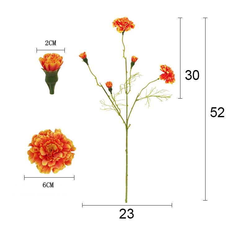 Goudsbloemen Chrysant Kunstzijde Bloemen Herfst Bruiloft Huis Decoratieve Nep Planten Takken Diy Home Decoratie: Orange Red