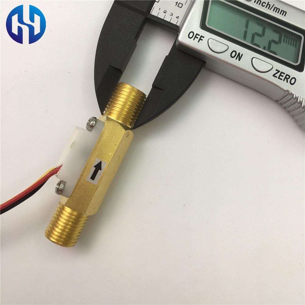 G1/4" BSP Brass Water Flow Sensor Flowmeter Hall copper Flow Sensor Water Control 0.35-3.0L/min 0.8MPa