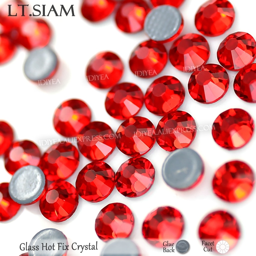 Lt. Siam strass hotfix kristallen platte achterkant fix steentjes glitters glas stenen voor DIY bruiloft doek jurken accessoires