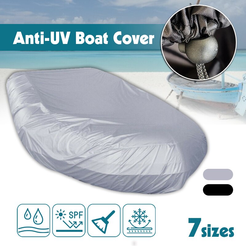 7 Sizes Waterproof UV Sun Dust Protection Inflatable Boat Dinghy Cover Tender Storage Suits 7.5-17ft Kayak Rubber Boat Cover