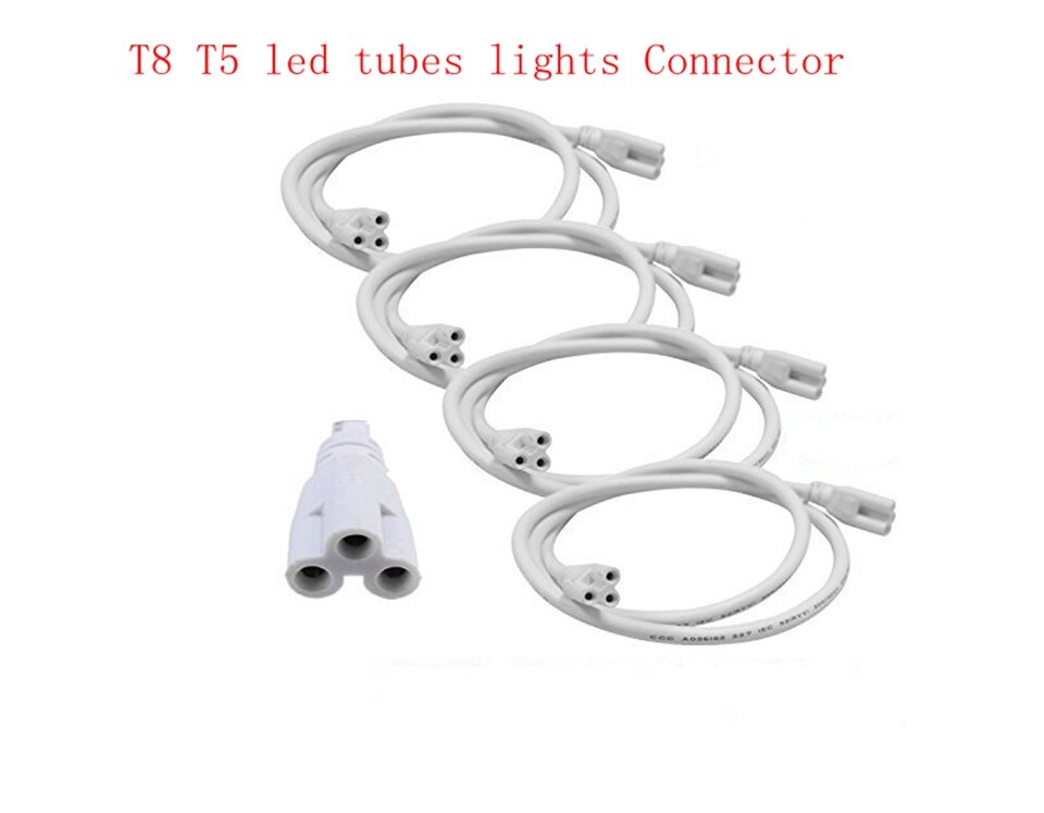 1FT-5FT T5 T8 Double End 3Pin LED Tube Connector Cable Wire, T5 T8 Extension Cord For Integrated LED Fluorescent Tube Light Bulb