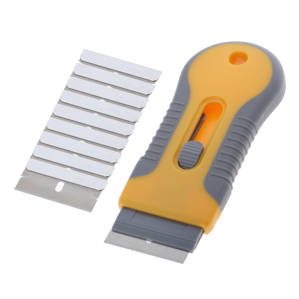 Razor Scraper w/ 10pcs Paint Oven Remover Clean Safety Blade Tools Car