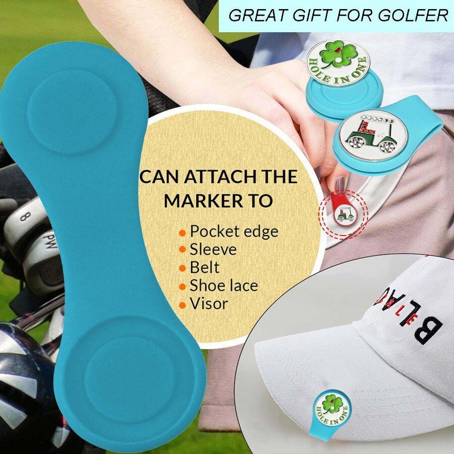 Neue 2 Silikon mit 2 Metall Golf Hütte Clip Magnetische Ball Marker Halfter Legen zu Ihre Kappe Tasche Rand Gürtel kleidung