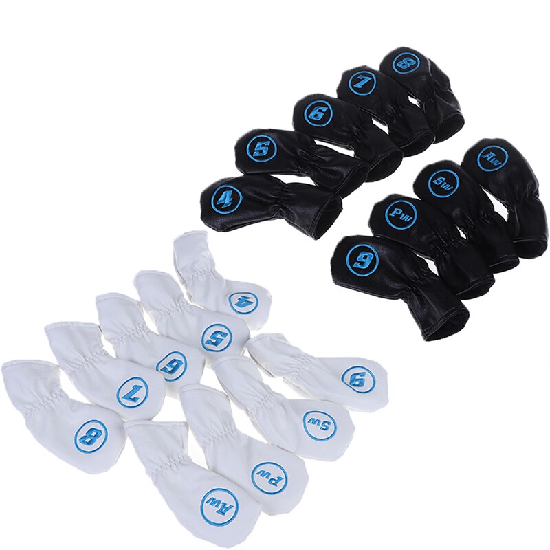 9 pièces Golf fer tête couvre fer Putter protection noir fenêtre Golf Club fer tête protecteur Golf accessoires