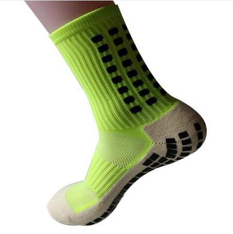 Calcetines antideslizantes transpirables para hombre y mujer, de algodón y Goma, para correr, fútbol, de , para ciclismo: Verde