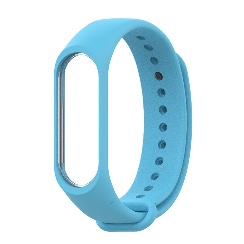 Replacement for Xiaomi Mi Band 3/4 Silicone Wristband Double Colors/Solid Sports Watch Wrist Strap Band: blue