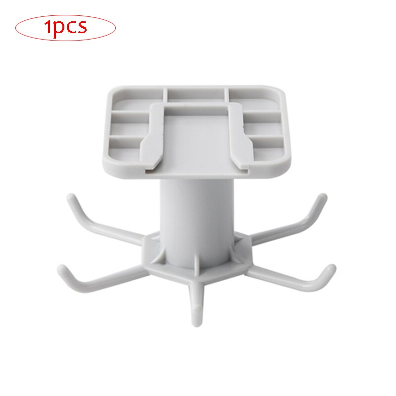 Kitchen Rotary Hook Wall Mounted Kitchenware Hook Up Storage Rack Spoon Hanger Storage Rack Accessories Cabinet Organizer: 1PCS-Grey