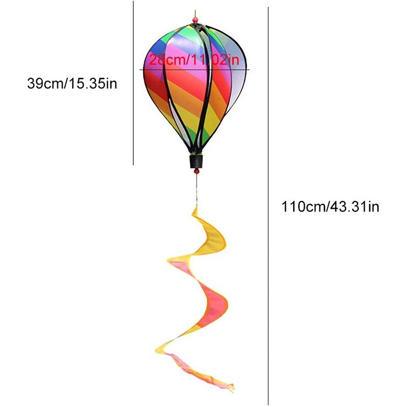 3Pcs Ballon Wind Spinner Gestreept Geruite Windzak Ballon Yard Decor Spiraal Ballon Windmolen