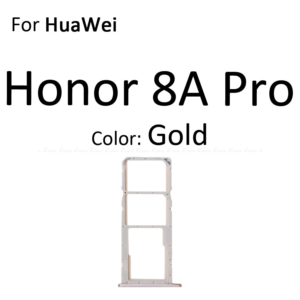 Sim Card Socket Slot Tray Reader Holder Connector Micro SD Adapter Container For HuaWei Honor 8C 8X 8A Pro Replacement Parts: For Honor8A Pro Gold