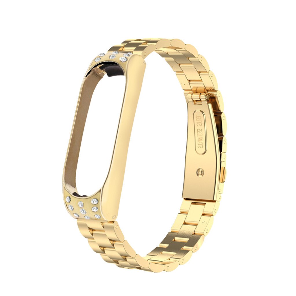 Voor Xiao Mi Mi Band 4 Band Metalen Frame Rvs Armband Polsbandjes Vervangen Bandjes Voor Xiao Mi Mi Band 4 Wrist Band: Gold