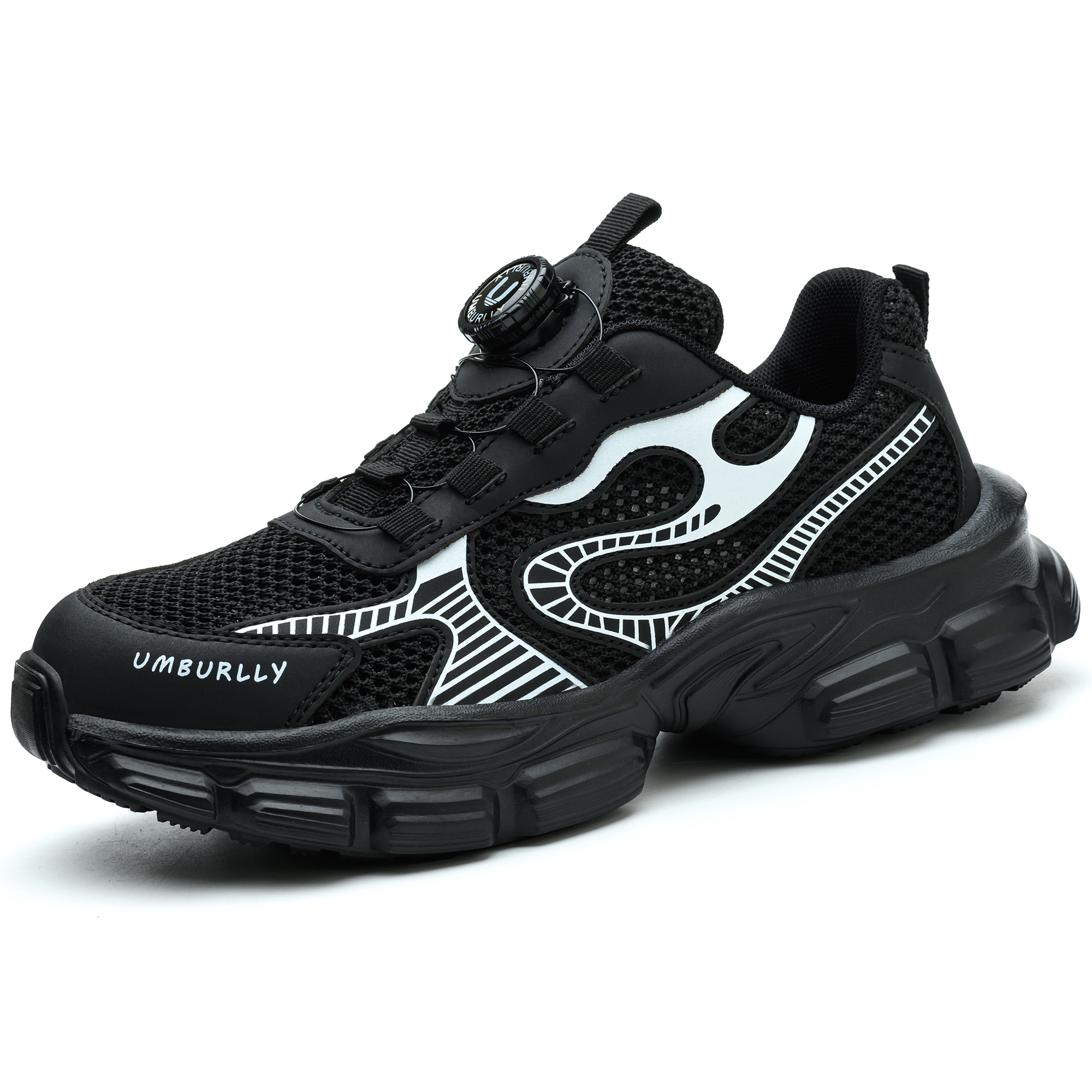 Chaussures de sécurité anti-écrasement et anti-coup de couteau pour femmes, avec capuchon en acier, antidérapantes, sans laçage, bouton rotatif, modèles chauds,