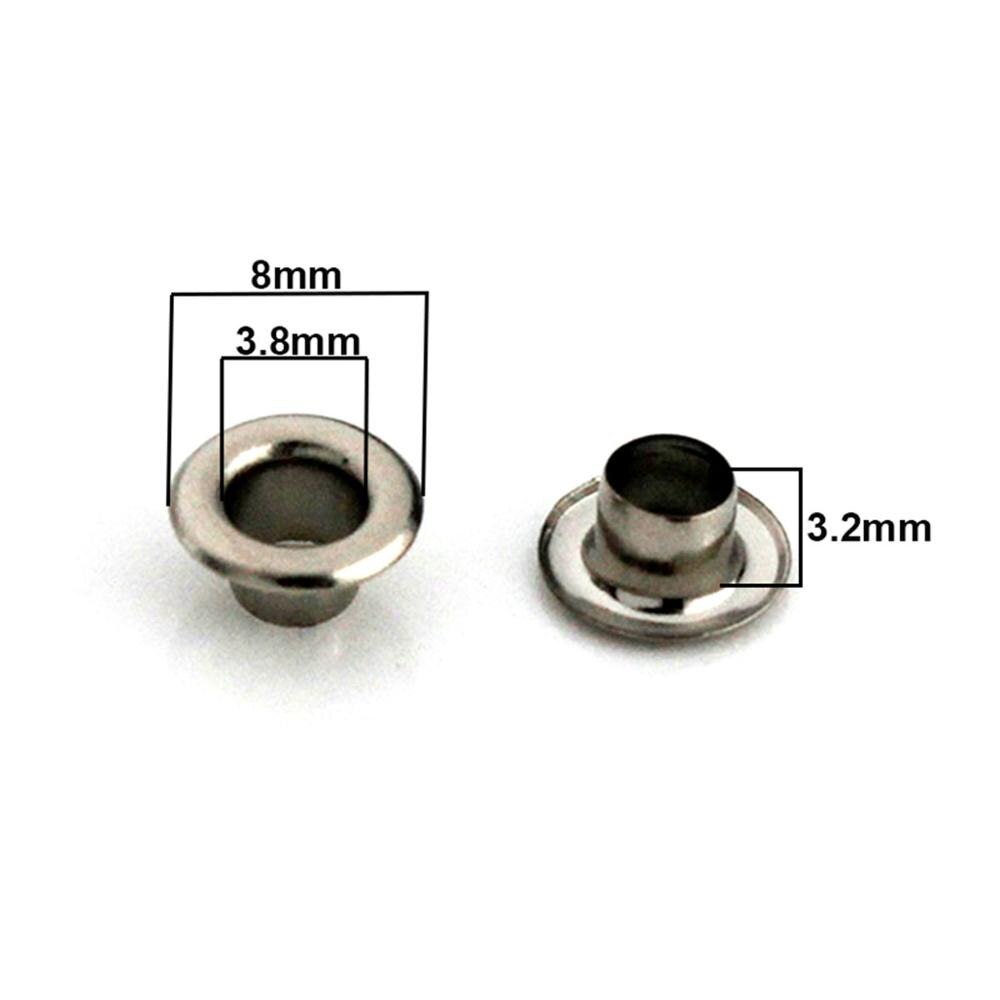 Œillets en laiton de 4mm avec rondelle pour la réparation du cuir, anneaux ronds pour chaussures, sac, vêtements, chapeau, ceinture, 100 ensembles