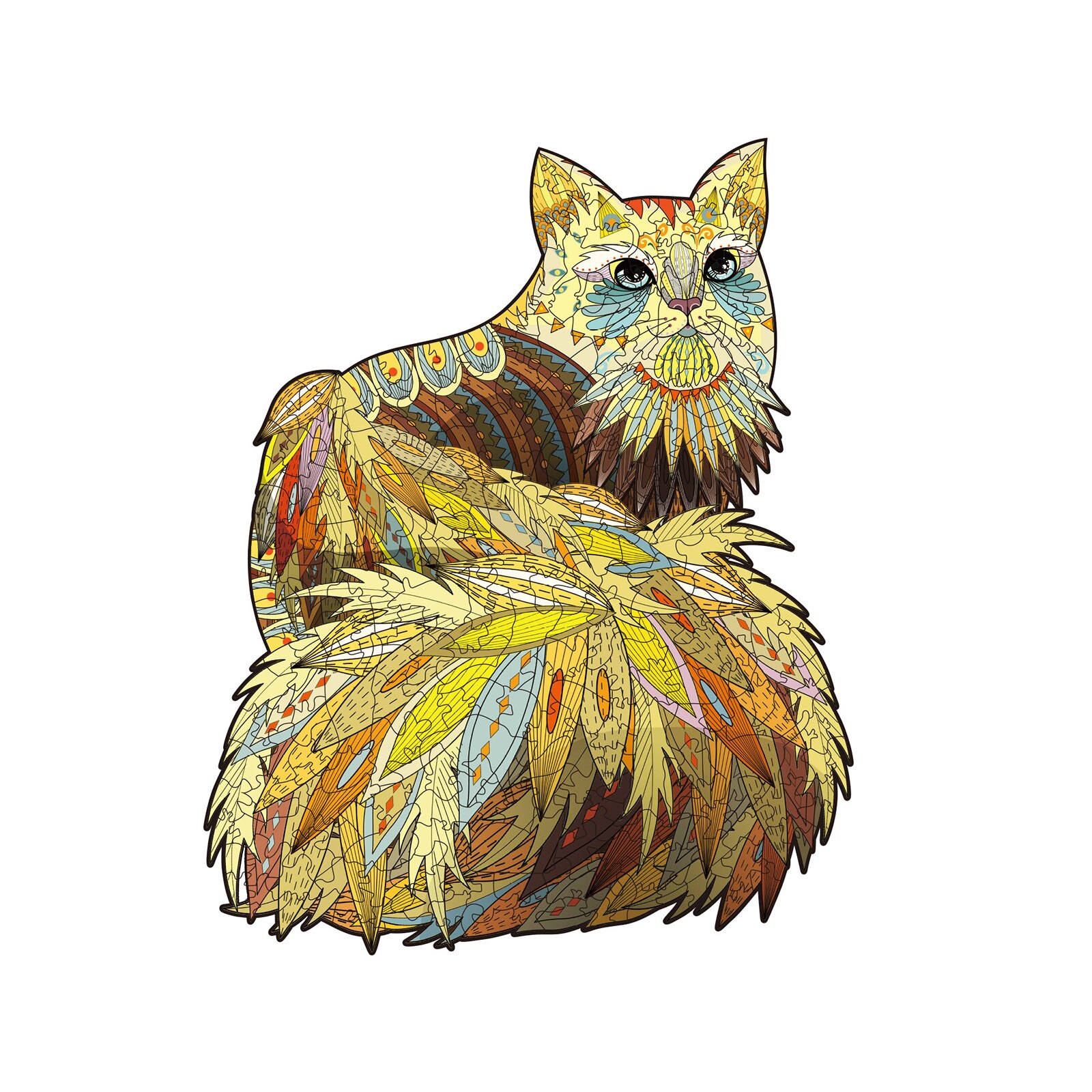 206Pcdiy Houten Puzzel Voor Volwassenen Kinderen Elk Stuk Is Dier Vormige Kerstcadeau Houten Puzzel Verbeteren Concentratie: Default Title