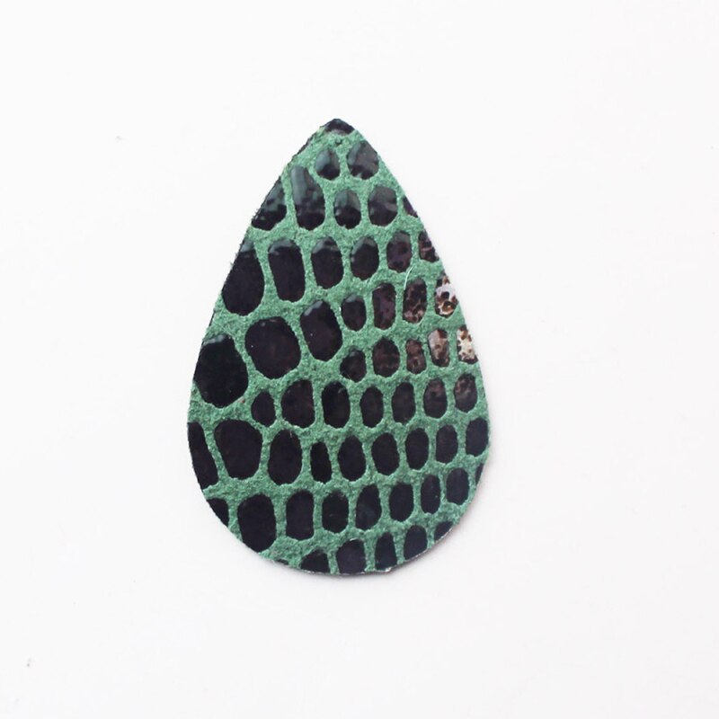 10 pièces Vintage serpent motif PU cuir boucle d'oreille feuille matériaux bijoux à bricoler soi-même faisant des accessoires fournitures: 4