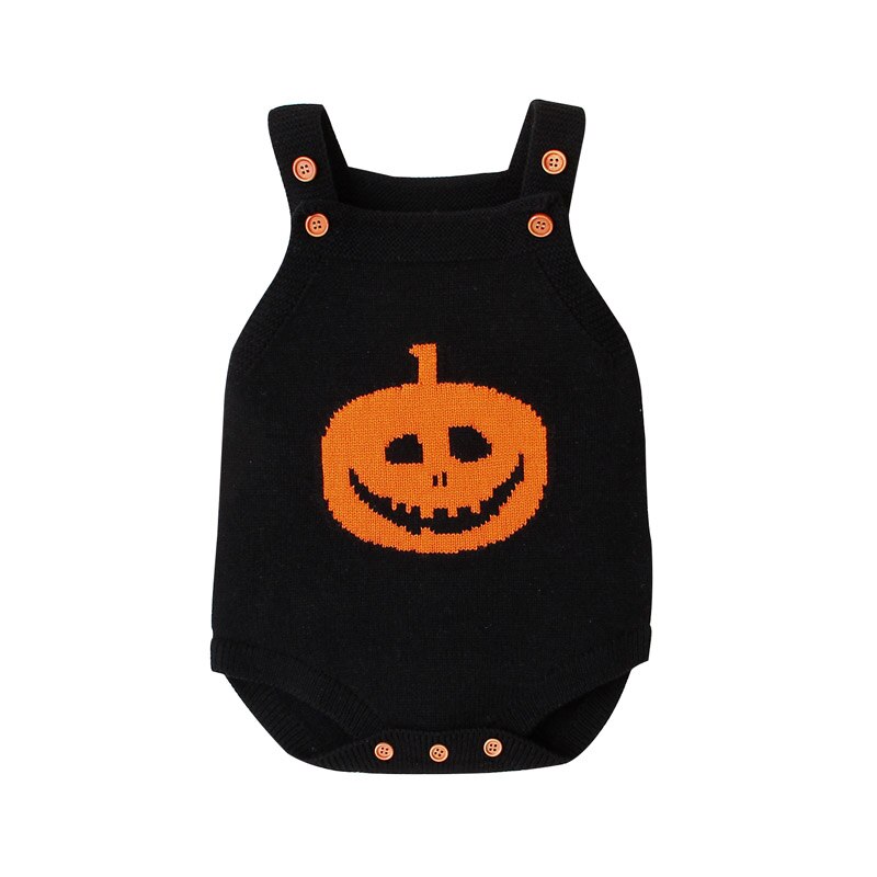 Halloween vestito zucca modello di Maglia corpo E Tutine per il bambino Nuovo bon del bambino Delle Ragazze dei ragazzi di Inverno più caldo Senza Maniche Tute E Tute Da Palestra
