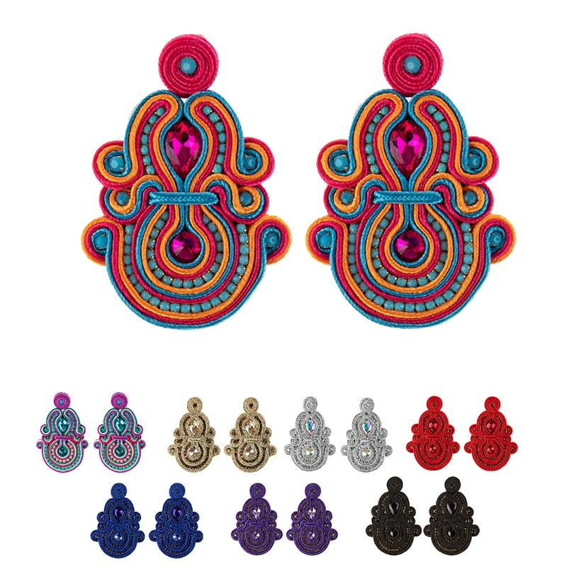 KpacoTa – longues boucles d&#39;oreilles ethniques boho, bijoux colorés à la , pendentif fait à la main, pour femmes