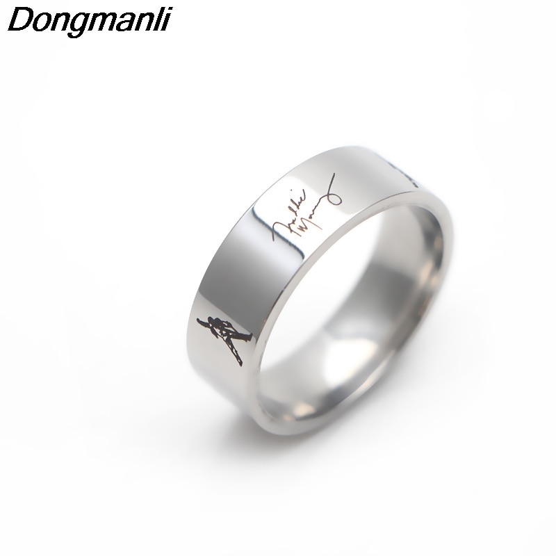 Dongmanli roestvrijstalen ring sieraden fans stijl zanger band muziek kunst ring