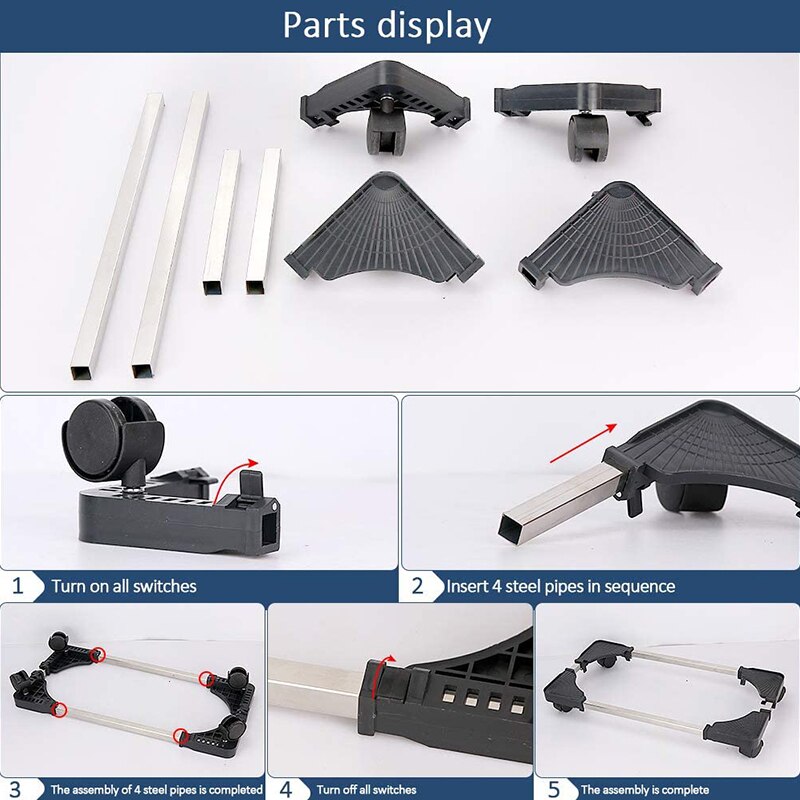 Soporte para torres de ordenador, fundas para PC, soporte ajustable para móvil, CPU, con 4 ruedas de bloqueo para juegos