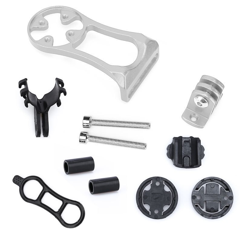 Support d&#39;ordinateur de vélo, Support de lampe de poche, compteur de vitesse, pour Garmin IGPS Bryton GoPro: Silver