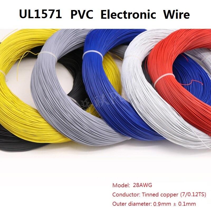 UL1332 Ptfe Vertind Koperdraad 26AWG Plastic Geïsoleerde Hoge Temperatuur Elektron Kabel Lamp Diy Lijn-5/10Meter: Oranje / 10m