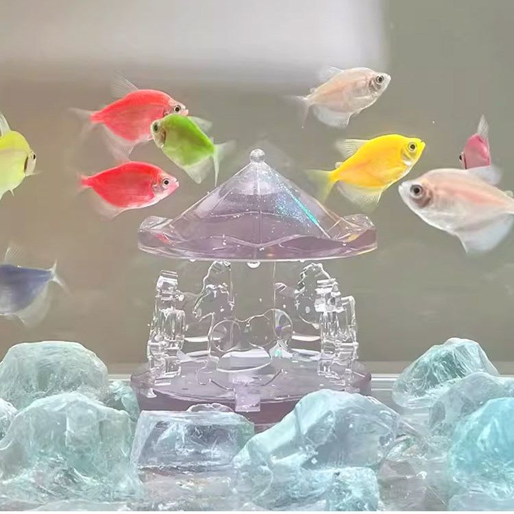 Aquarium Landschapsarchitectuur Kristallen Kasteel Simulatie Windmolen/Vissenstaart/Vraaggenezing Creatieve Decoratie Onderwaterwereld Landschap