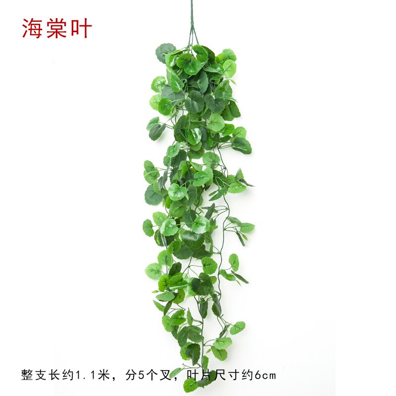 Artificial Plant Flower Vine Artificial Flower Rattan Plastic Vine Green Leaf Epipremnum Aureum Wall Hangers Basket Indoor Chlor: Begonia