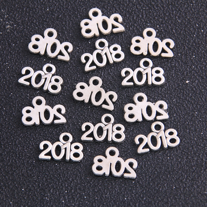 40 Uds. Colgantes de letras 2022, 10x14mm, colgantes de Color dorado, fabricación de joyas antiguas, artesanal hecho a mano